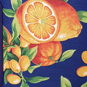 Kitchen Apron Oranges Blue Background