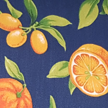 Kitchen Apron Oranges Blue Background