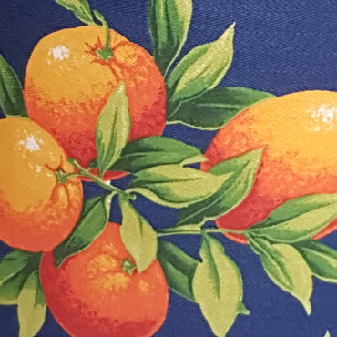 Kitchen Apron Oranges Blue Background