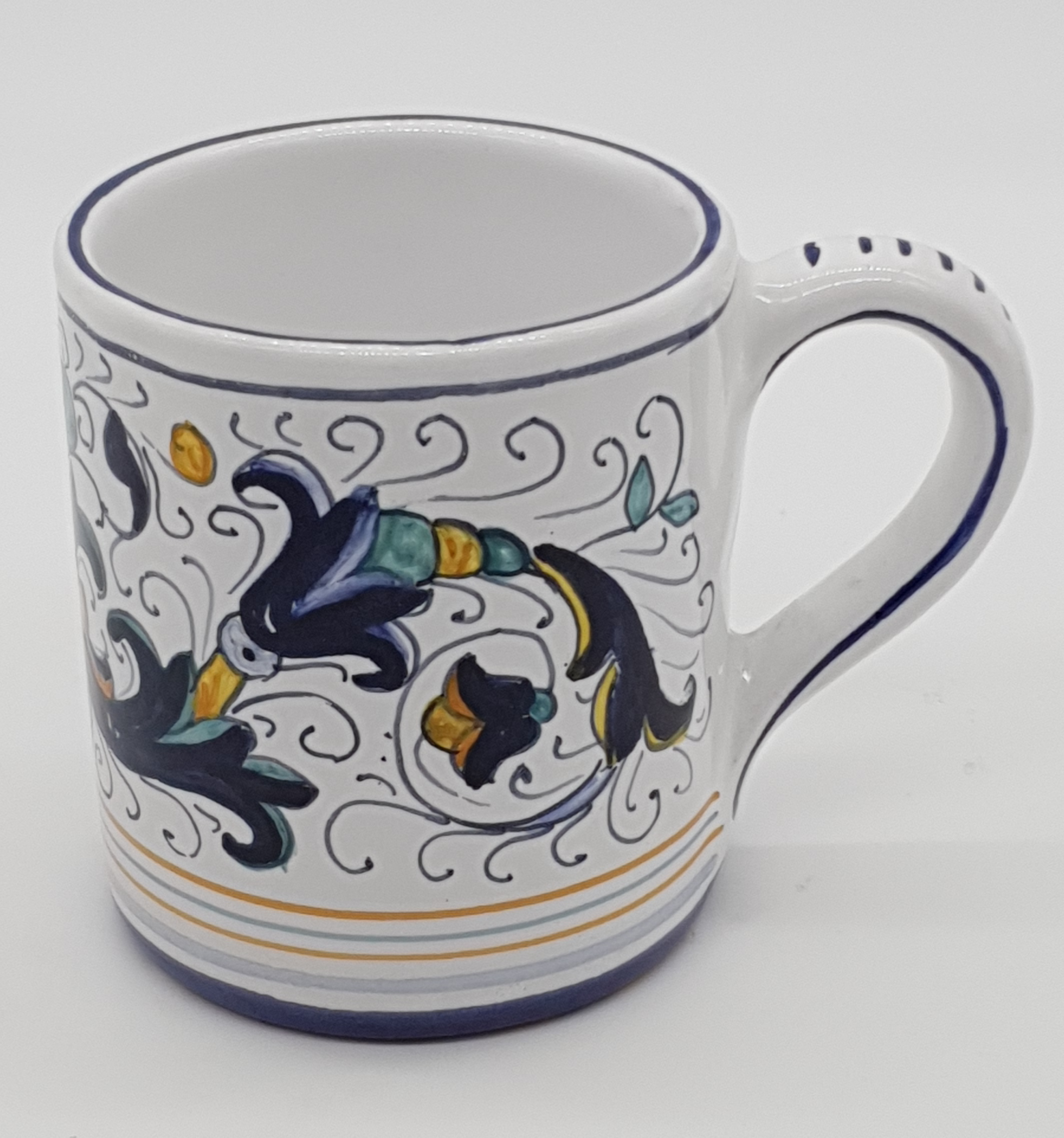 Glass Mug Deruta Decor