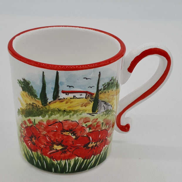 Mug with Tuscan poppies