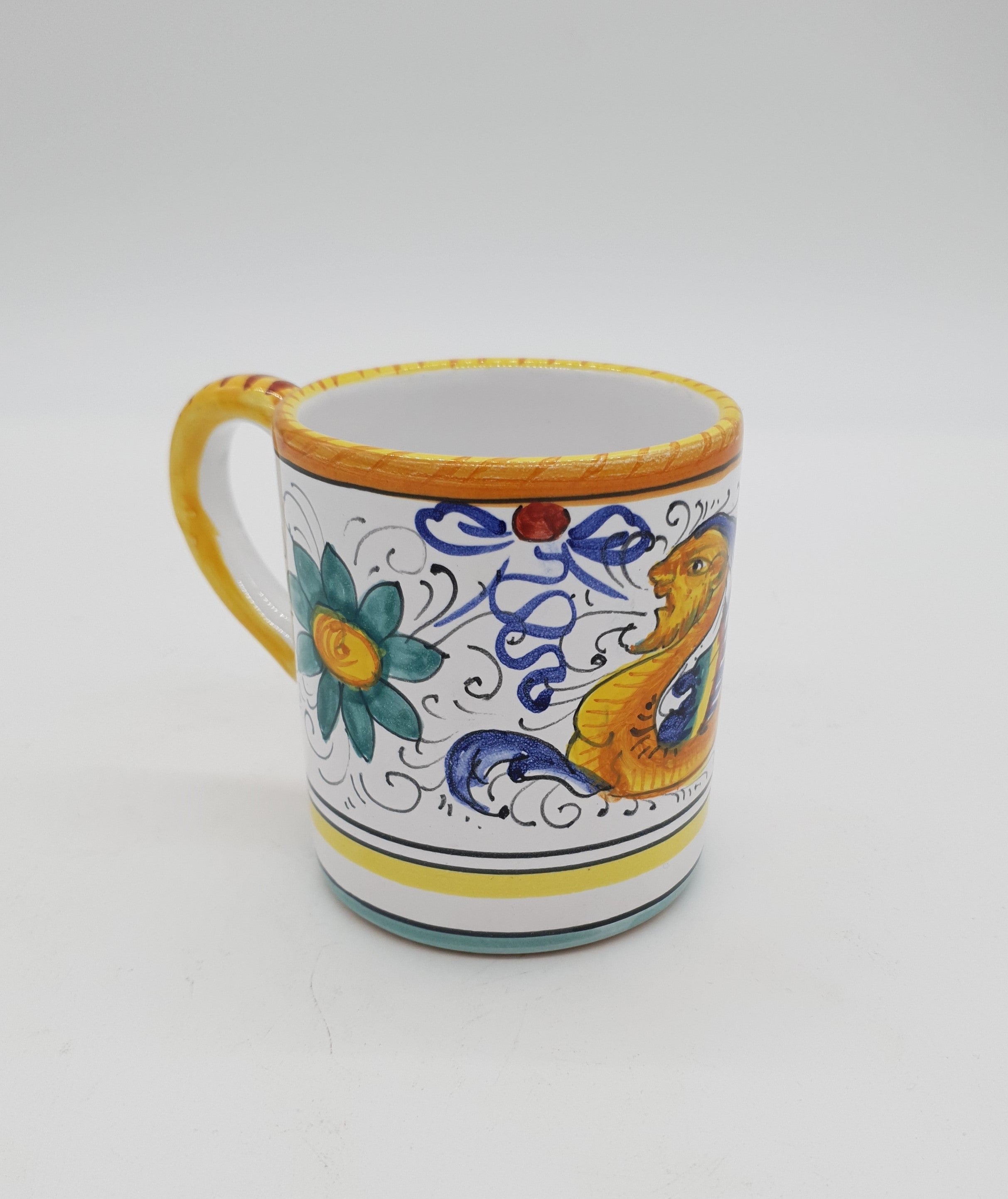 Bicchiere Tazza con Manico Decoro Raffaellesco