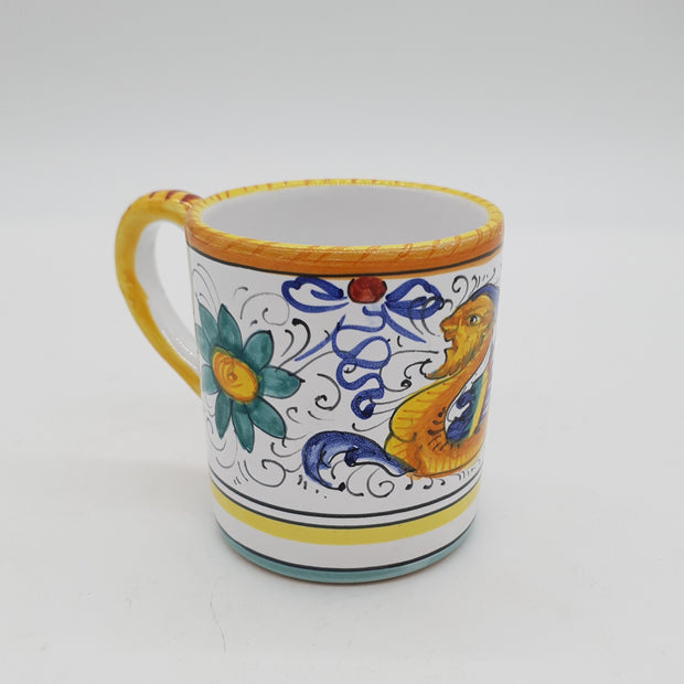 Bicchiere Tazza con Manico Decoro Raffaellesco