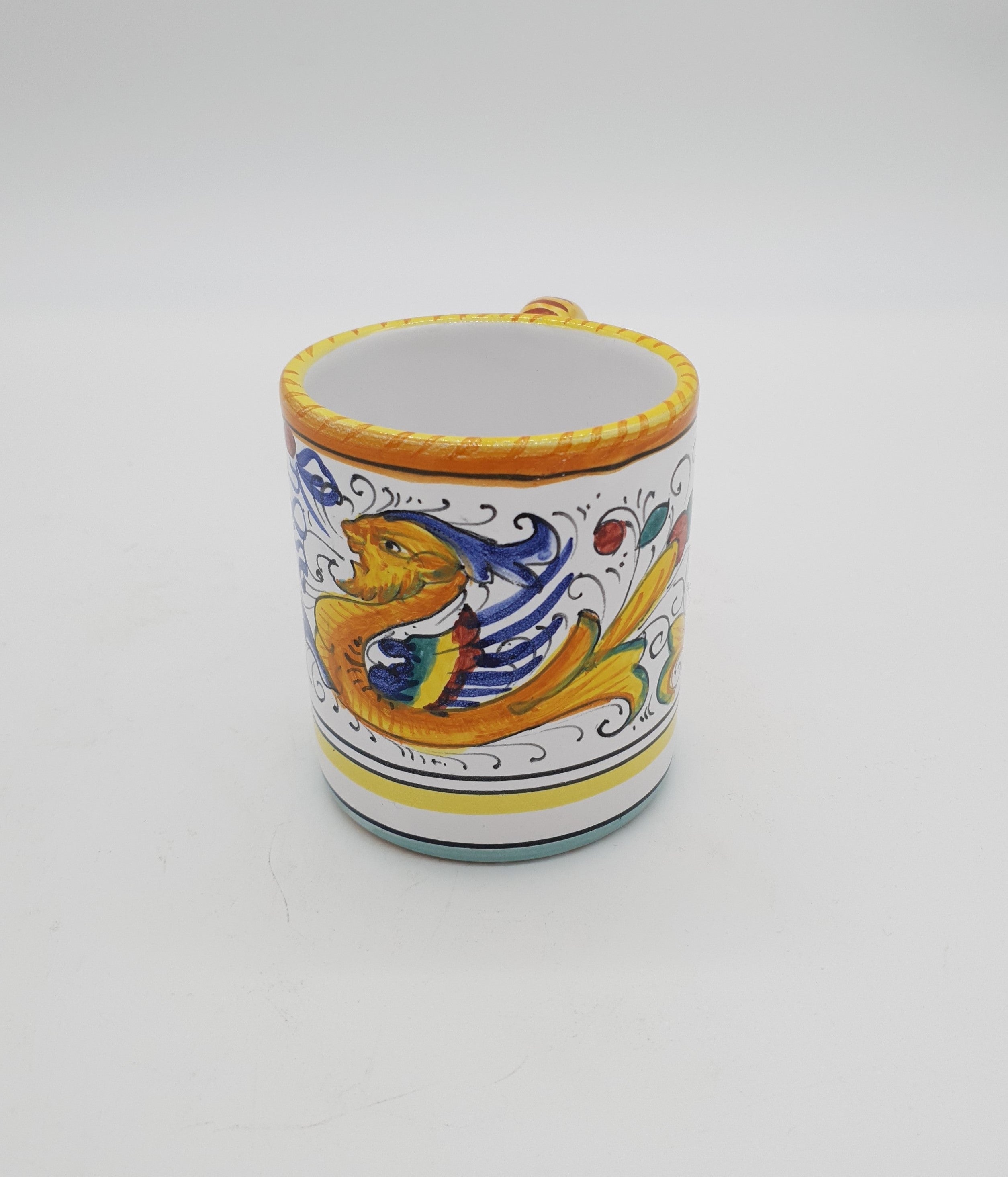Bicchiere Tazza con Manico Decoro Raffaellesco