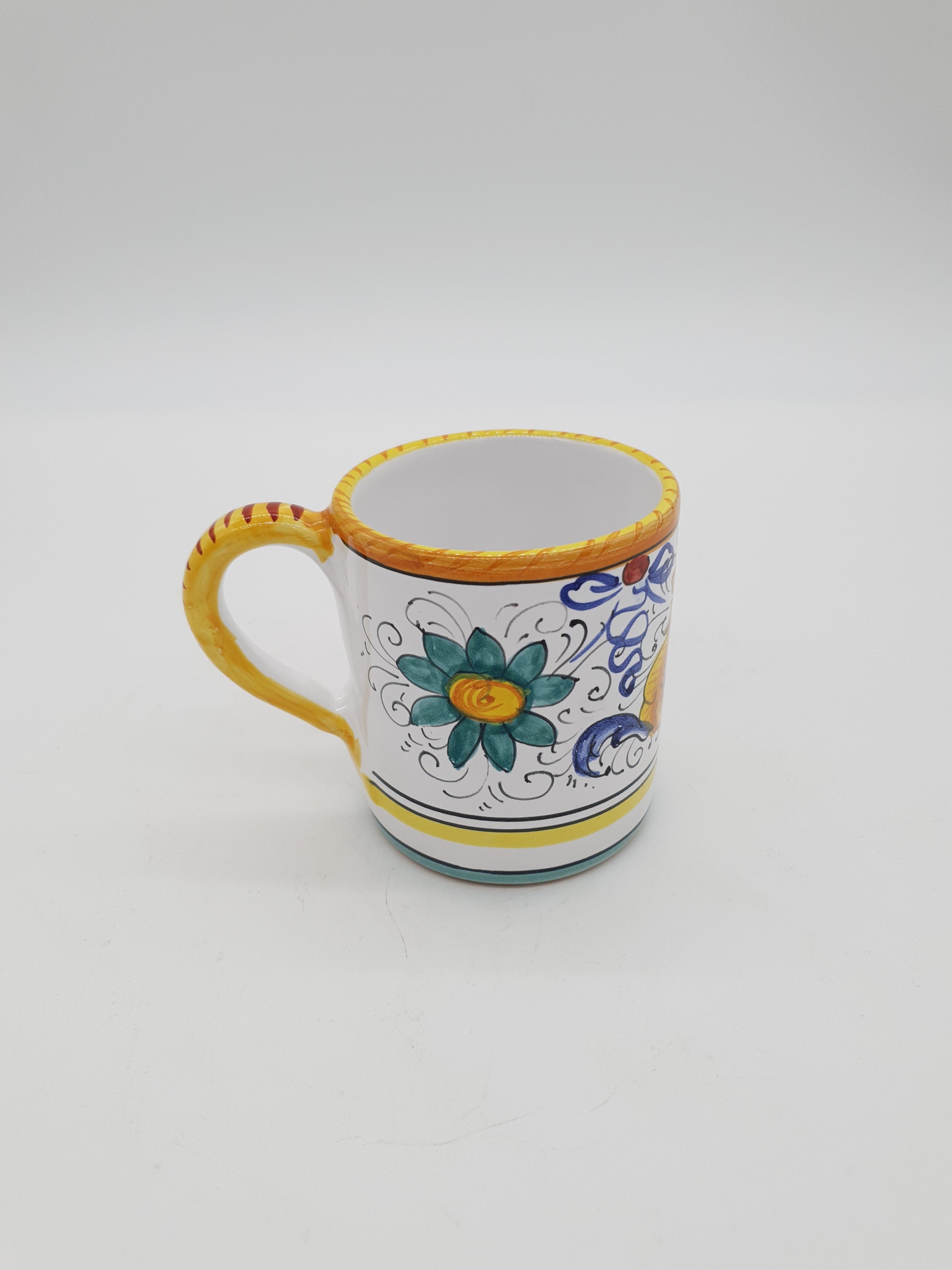 Bicchiere Tazza con Manico Decoro Raffaellesco
