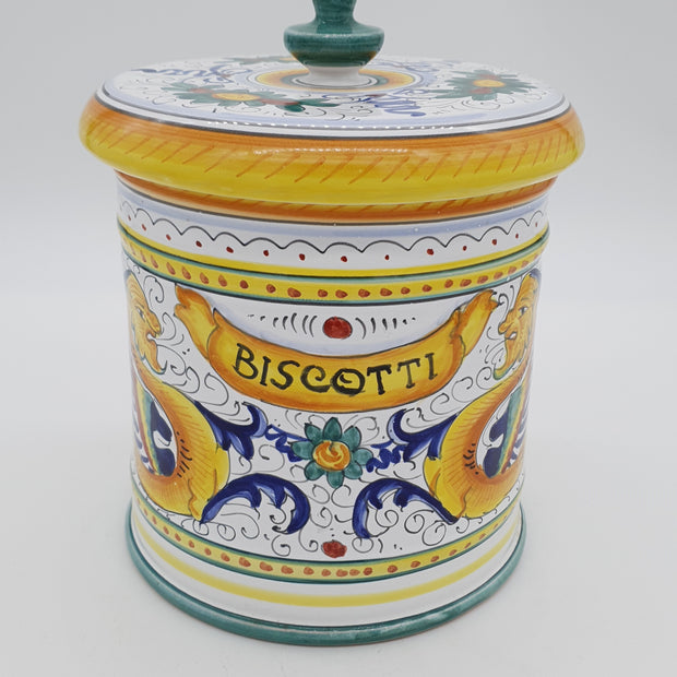 Biscuit jar Raffaellesco decoration