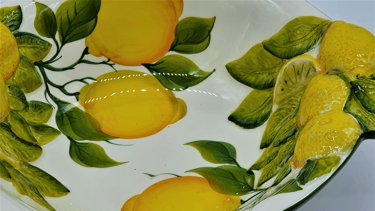  Large Bowl Relief Lemon Decor