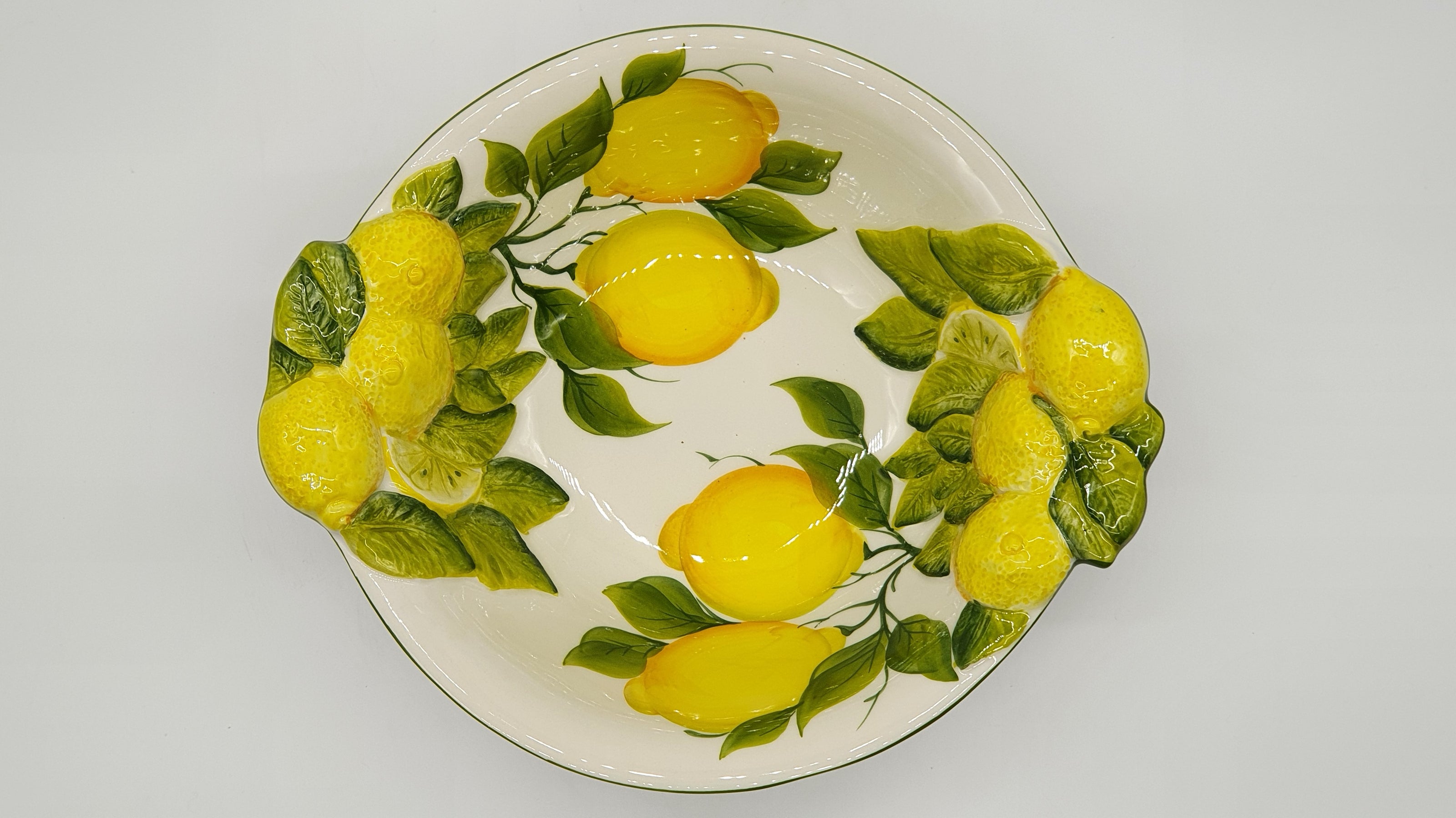  Large Bowl Relief Lemon Decor