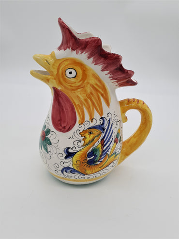 Rooster Shaped Pitcher Raffaellesco Decor