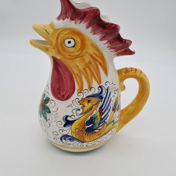 Rooster Shaped Pitcher Raffaellesco Decor