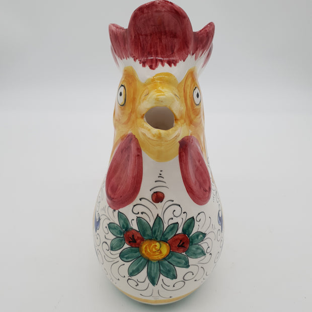 Rooster Shaped Pitcher Raffaellesco Decor