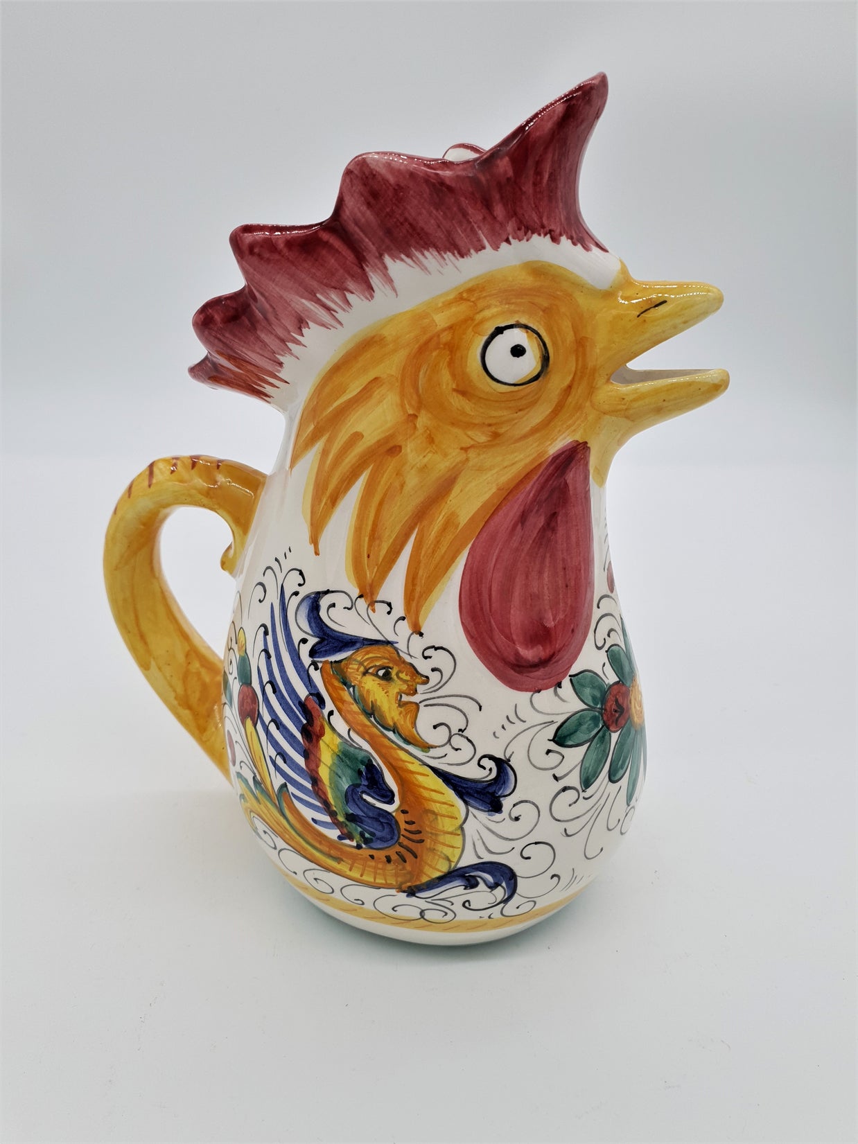 Brocca a Forma di Gallo Decoro Raffaellesco