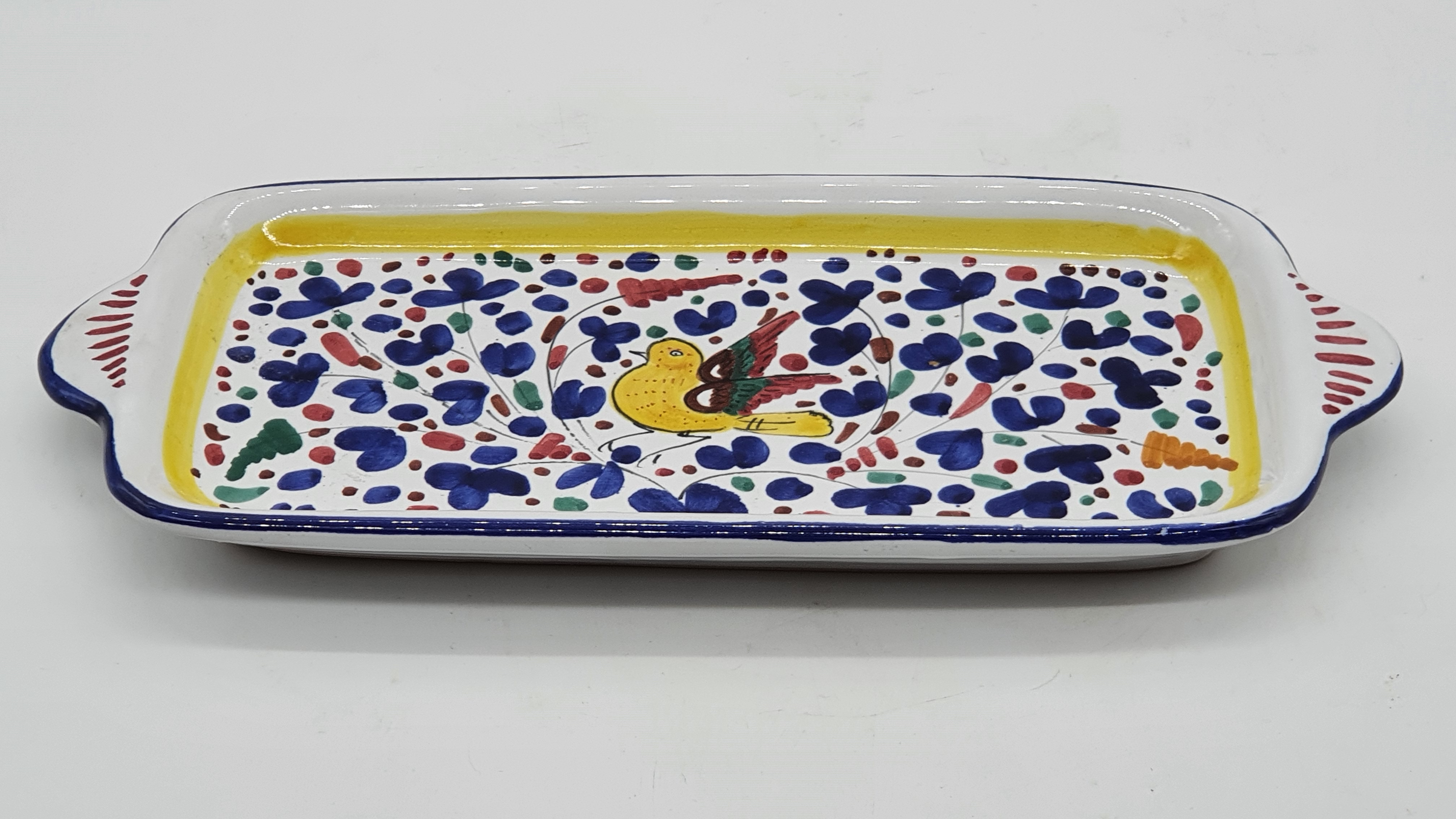 Tray With Handles Colored Arabesque Decor