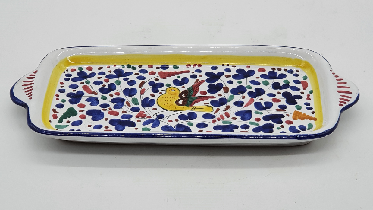 Vassoio Con Manici Decoro Arabesco Colorato