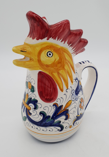 Rooster Shaped Pitcher Deruta Decoration