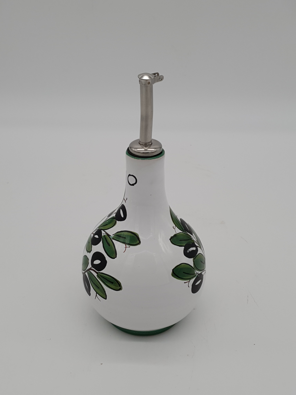 Ampolla Olio Decoro Olive Fondo Bianco