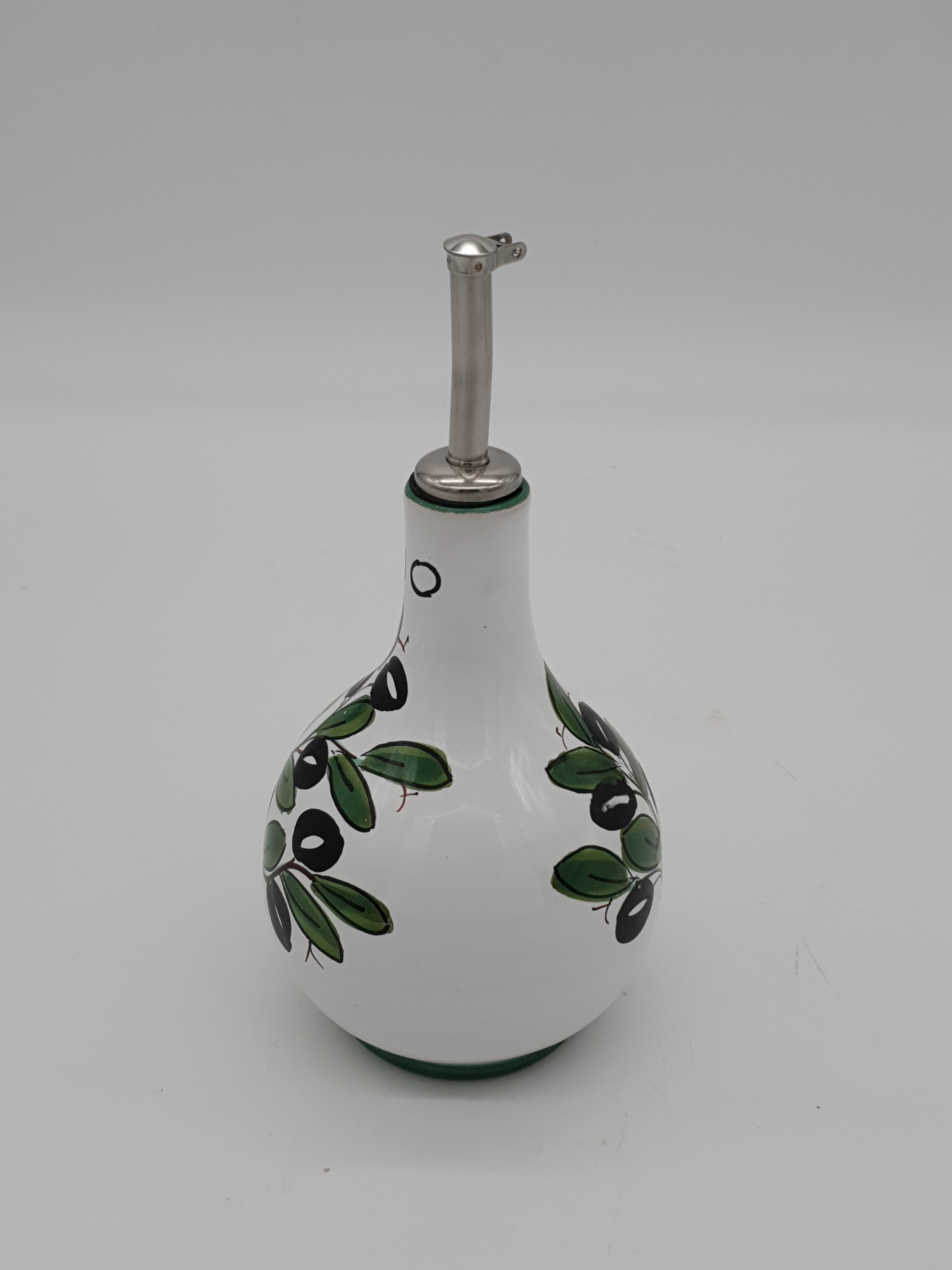 Ampolla Olio Decoro Olive Fondo Bianco