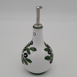 Ampolla Olio Decoro Olive Fondo Bianco