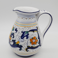 Vaso Con Manico Pancia Bassa Decoro Deruta