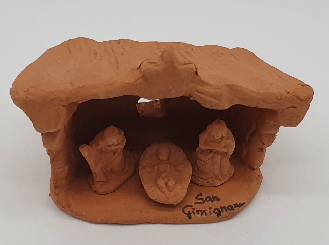Presepe Terracotta Con Capanna 3 Pezzi cm 2,5