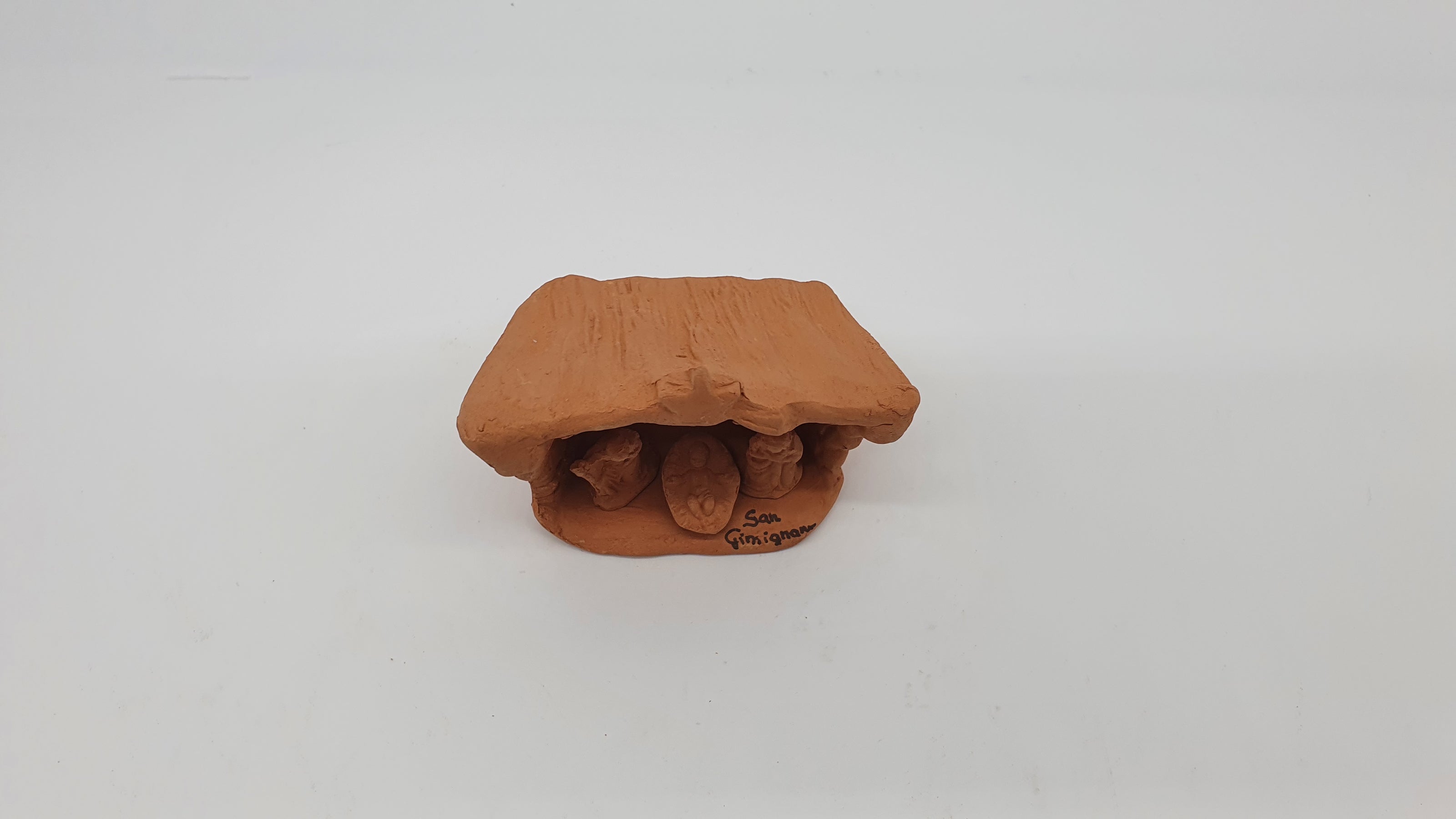 Presepe Terracotta Con Capanna 3 Pezzi cm 2,5