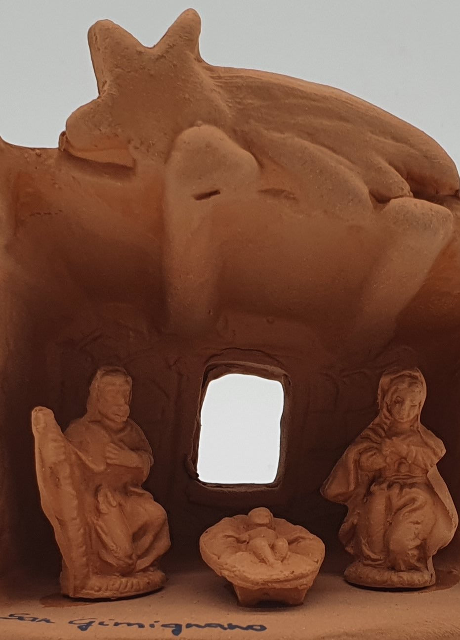 Presepe Terracotta Con Capanna 3 Pezzi cm 3,5