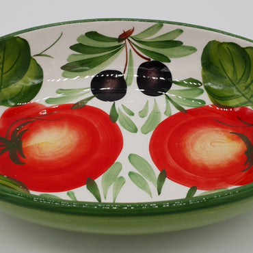 Bolo Bowl Oval Decor Tomatoes And Olives