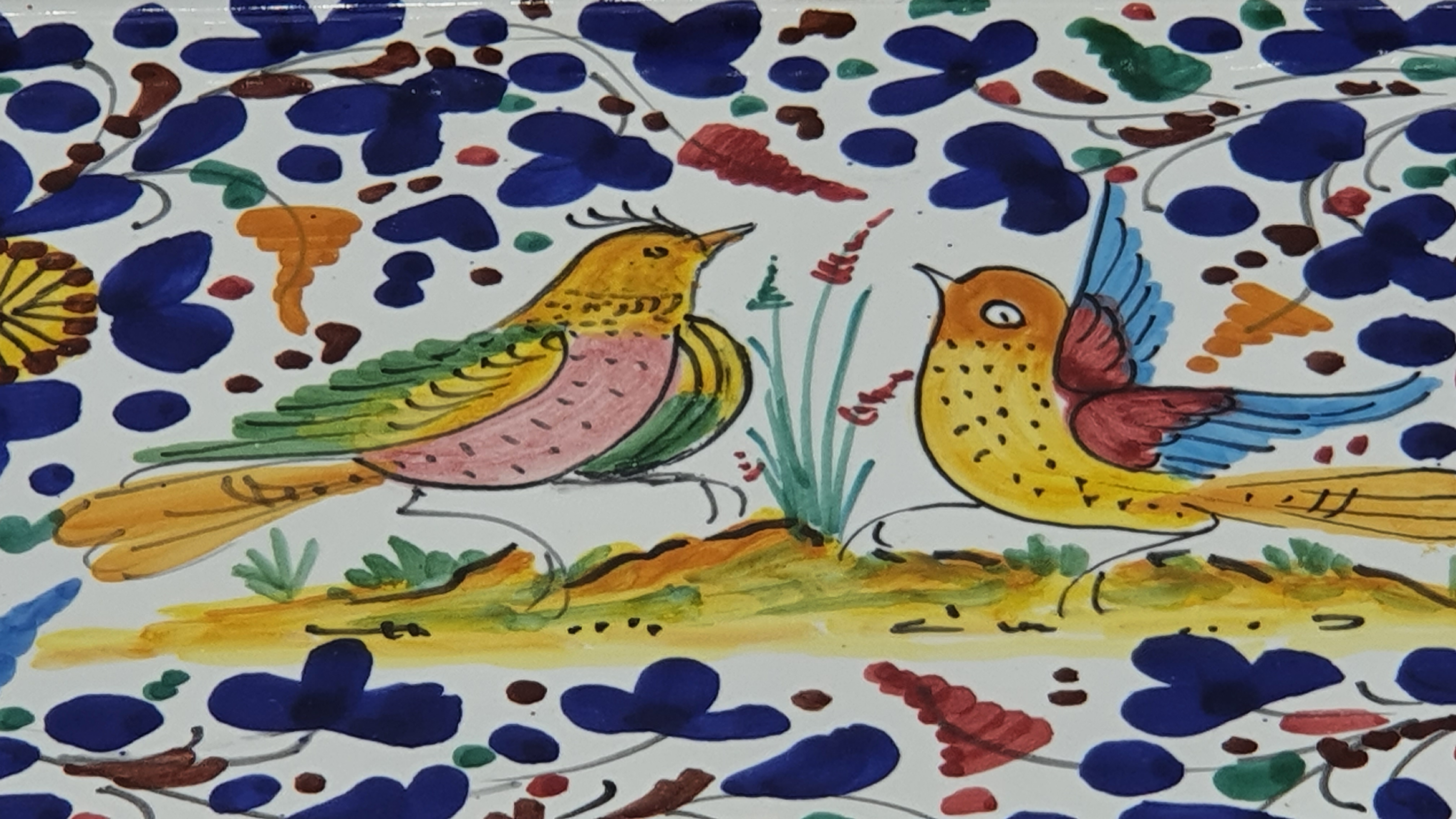 Vassoio Con Manici Decoro Arabesco Colorato