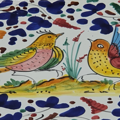 Vassoio Con Manici Decoro Arabesco Colorato