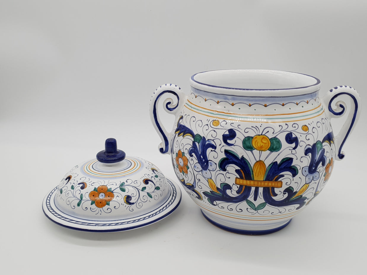 Zuppiera Alta Con Manici Decoro Deruta