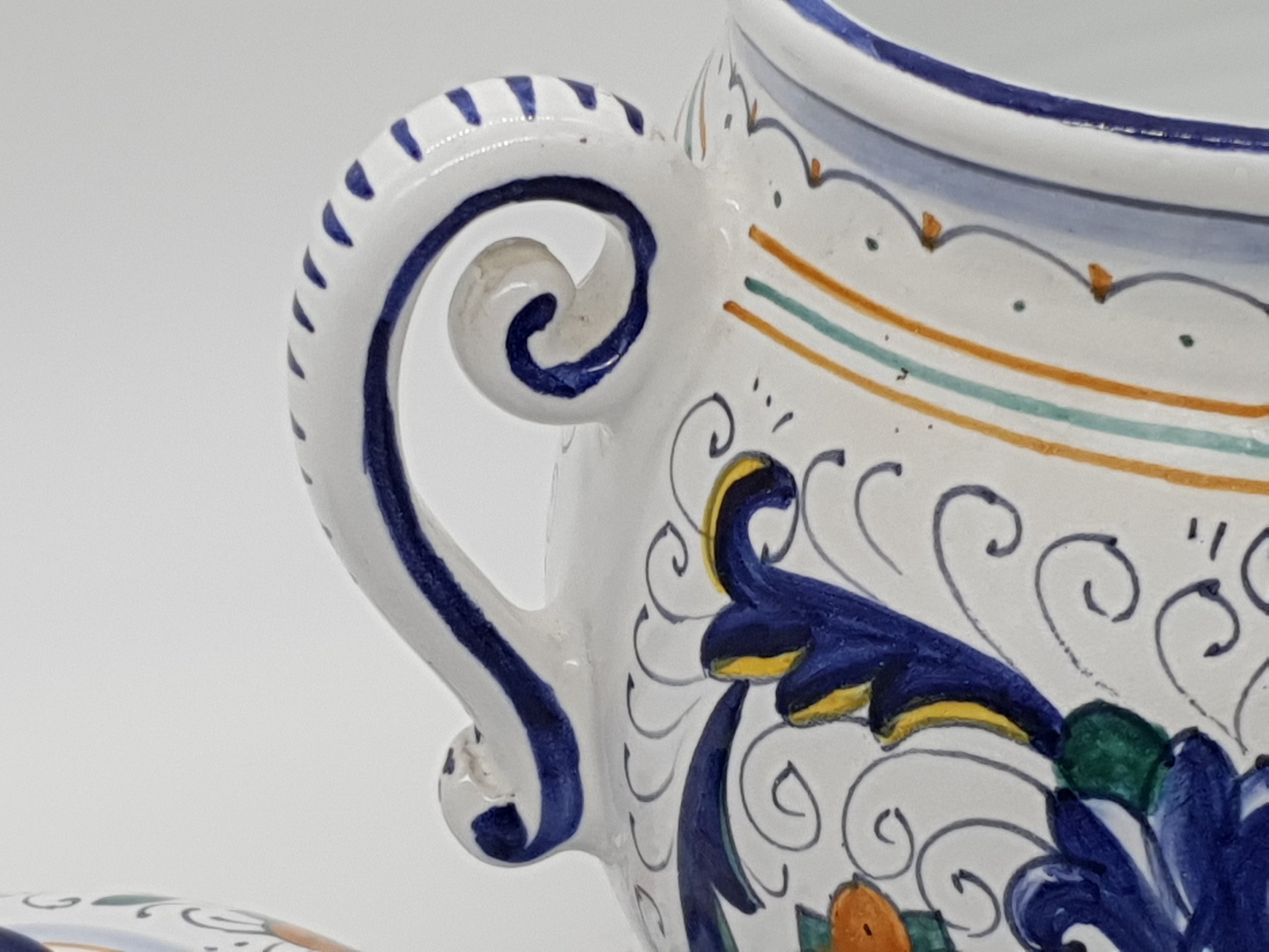 Zuppiera Alta Con Manici Decoro Deruta