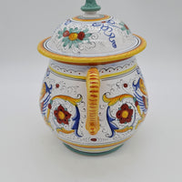 Zuppiera Alta Con Coperchio Decoro Raffaellesco