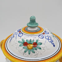 Zuppiera Alta Con Coperchio Decoro Raffaellesco