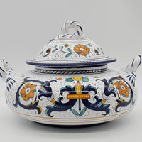 Zuppiera Bassa Con Manici Decoro Deruta