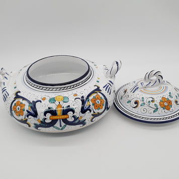 Zuppiera Bassa Con Manici Decoro Deruta