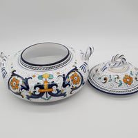 Zuppiera Bassa Con Manici Decoro Deruta