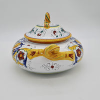 Zuppiera Bassa Con Coperchio Decoro Raffaellesco