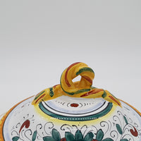 Zuppiera Bassa Con Coperchio Decoro Raffaellesco