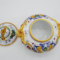 Zuppiera Bassa Con Coperchio Decoro Raffaellesco