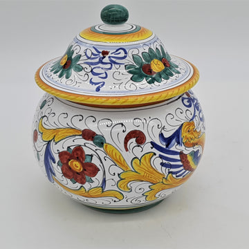 Scatola Palla Con Coperchio Decoro Raffaellesco