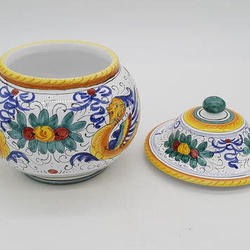 Scatola Palla Con Coperchio Decoro Raffaellesco