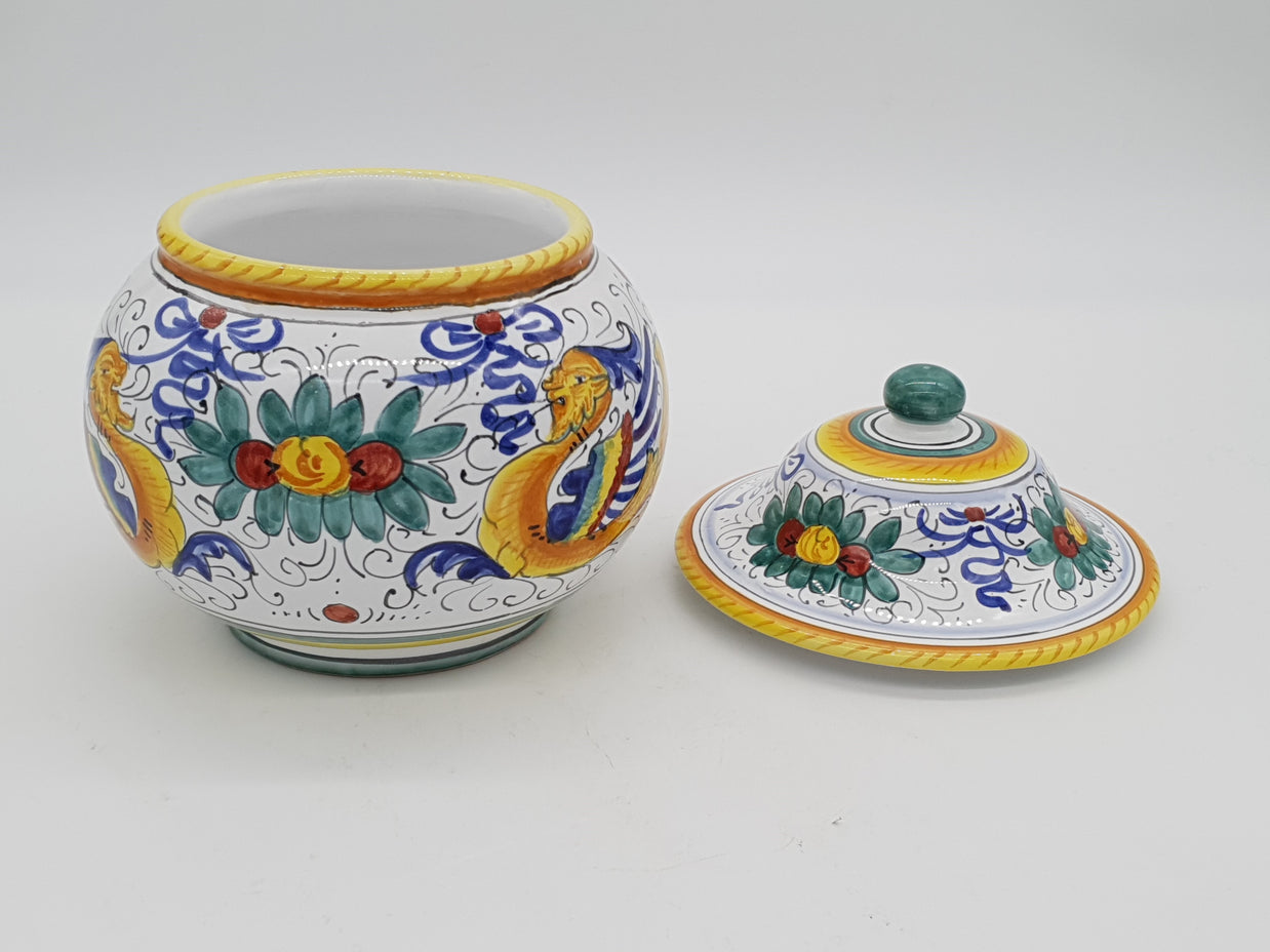 Scatola Palla Con Coperchio Decoro Raffaellesco