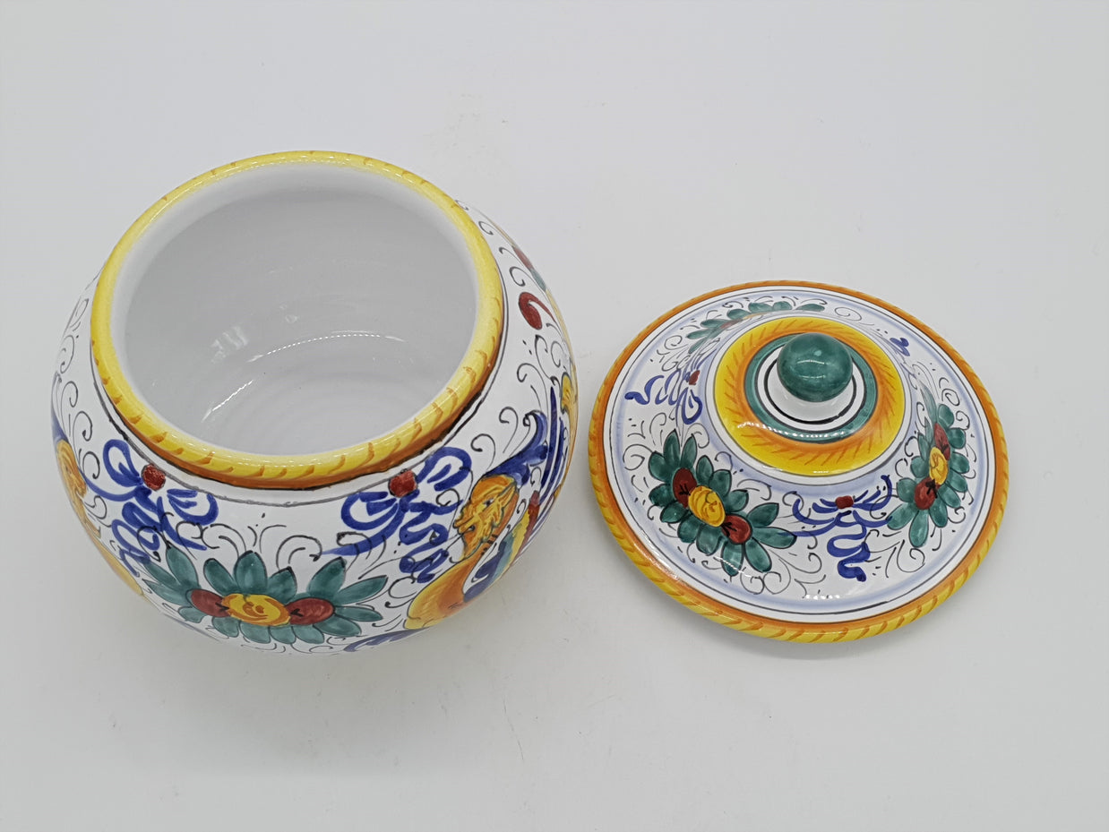 Scatola Palla Con Coperchio Decoro Raffaellesco