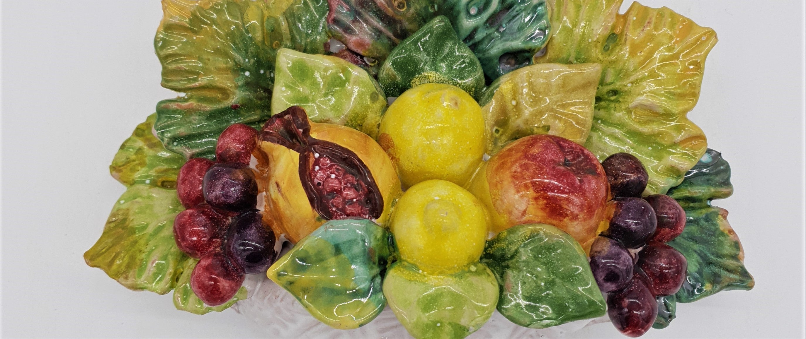 Cesto Frutta Ceramica Floreale Con Manico - Ciotola Snack Vintage Con Bordo Ondulato | Decorazione Tavolo - Foto 9