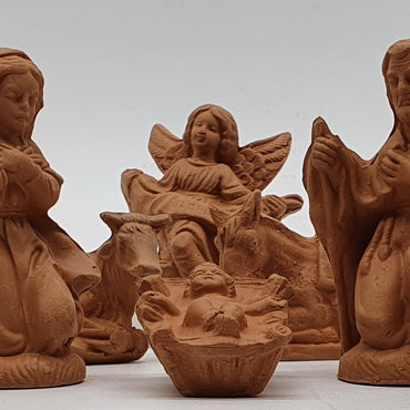 Terracotta Nativity Scene 12 Pieces cm 10