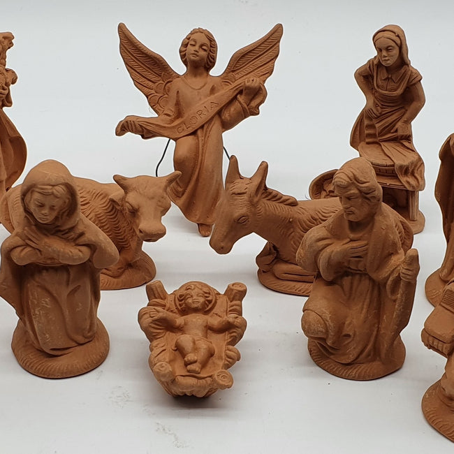 Terracotta Nativity Scene 15 Pieces cm 12
