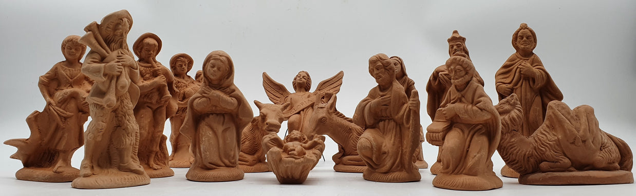 Terracotta Nativity Scene 15 Pieces cm 12