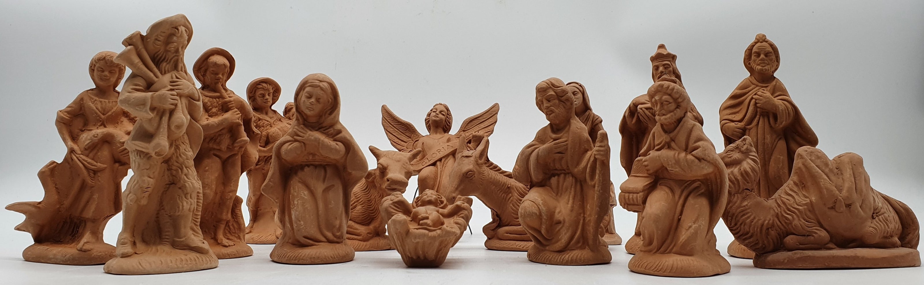 Terracotta Nativity Scene 15 Pieces cm 12