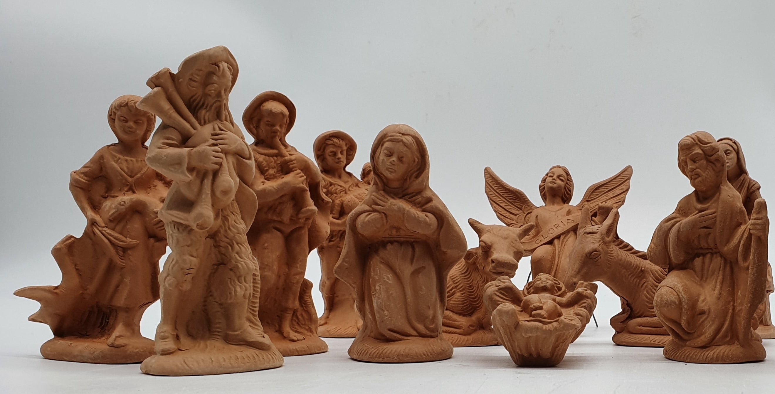 Terracotta Nativity Scene 15 Pieces cm 12