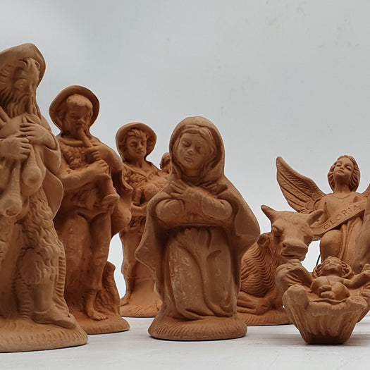 Terracotta Nativity Scene 15 Pieces cm 12